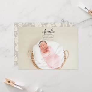 Baby Girl Birth Announcement  Postcard