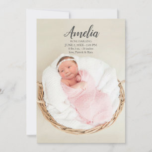 Baby Girl Birth Announcement  Postcard