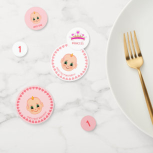 Baby Girl Birthday on pink & white Confetti