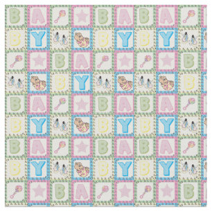 Baby Girl Blocks Fabric