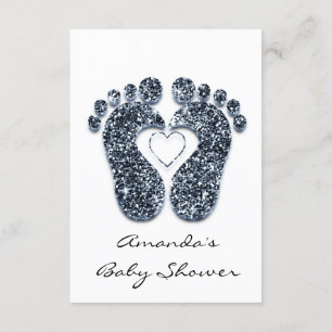 Baby Girl BLUE Shower Feet White BOY Invitation