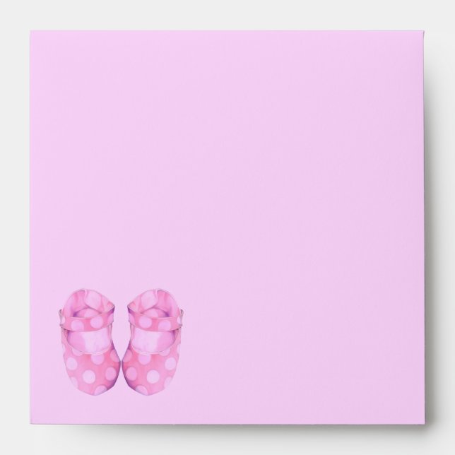 Baby Girl Booties Invitation Envelope (Front)