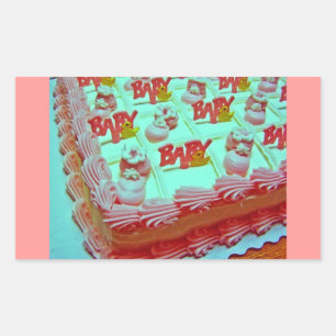 Baby Girl Cake Rectangular Sticker
