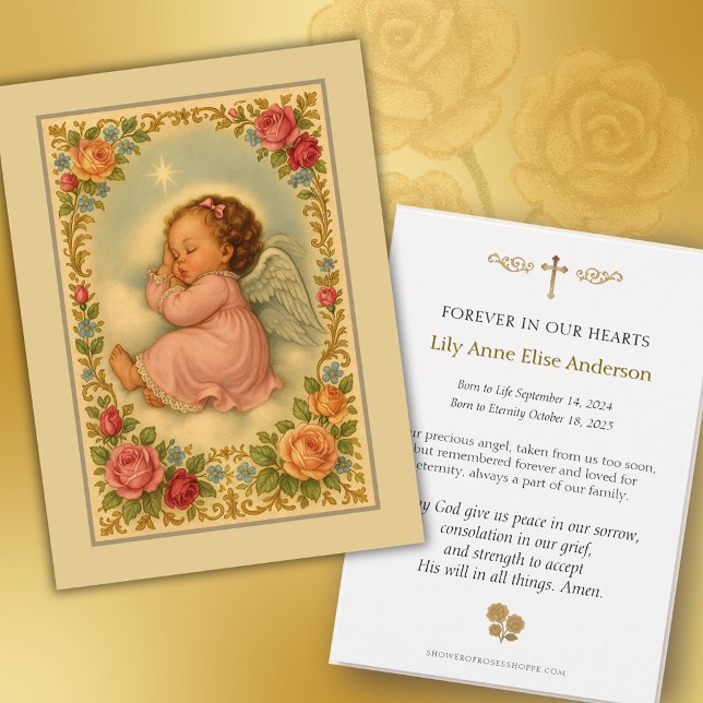 Baby Girl Catholic Funeral Memorial Holy Card - (Creator Uploaded)