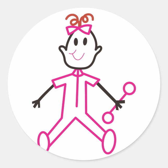 Baby Girl Classic Round Sticker (Front)
