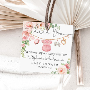 Baby Girl Clothes Baby Shower Square Favour Label