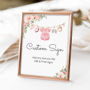 Baby girl clothes custom sign