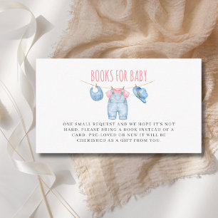 Baby Girl Clothesline Books For Baby Shower Enclosure Card