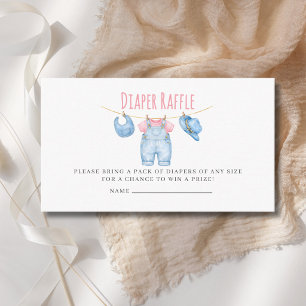 Baby Girl Clothesline Diaper Raffle Baby Shower Enclosure Card