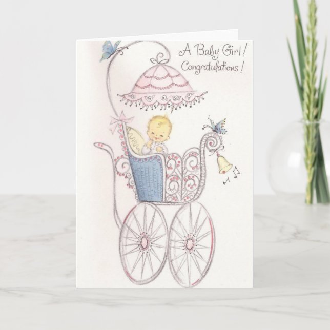 Baby Girl Congratulations Card (Front)
