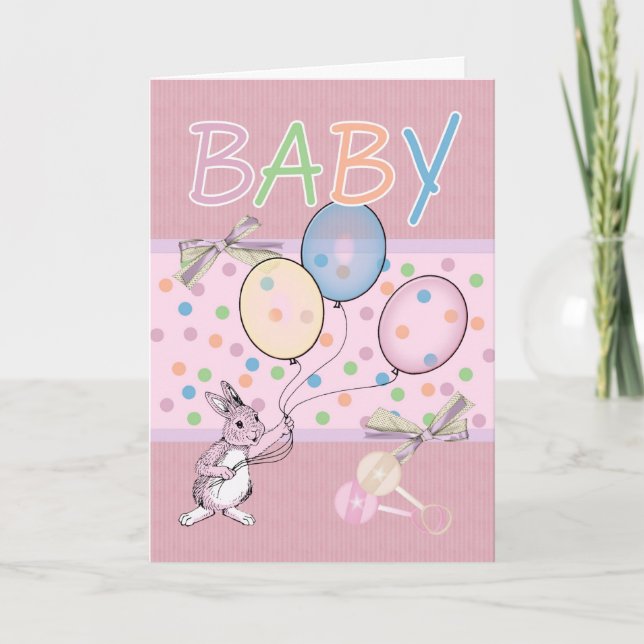 Baby Girl congratulations new baby Card (Front)