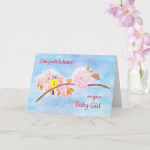 Baby Girl Congratulations Personalise Card