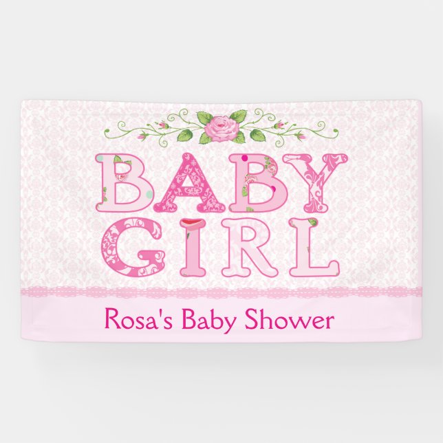 Baby Girl, Country Chic Baby Shower Banner (Horizontal)