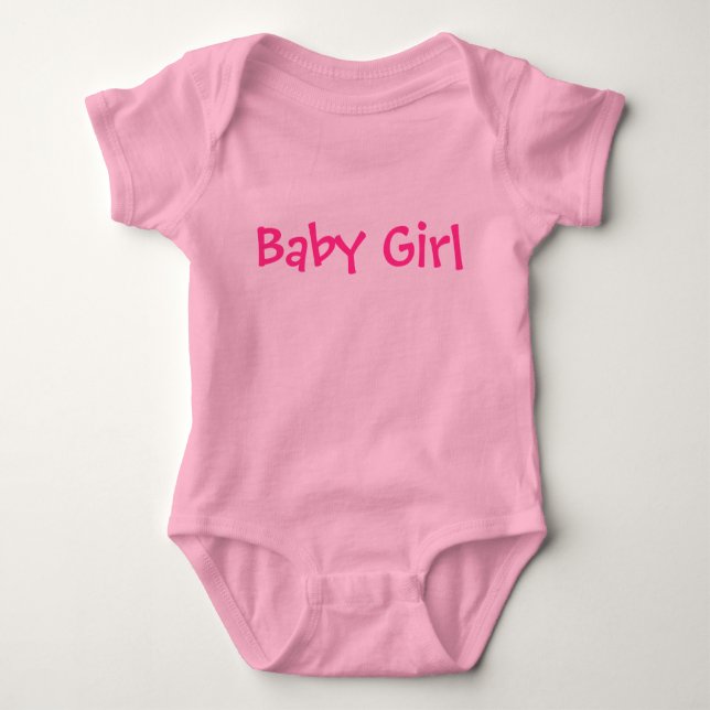 Baby Girl Customisable Pink Text on Lighter Pink Bodysuit (Front)