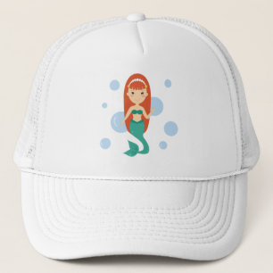 Baby girl cute mermaid princess  trucker hat