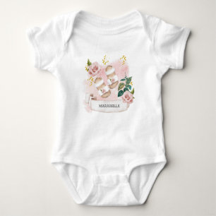 *~* Baby Girl Cute Shoes Banner Name Pink Bodysuit