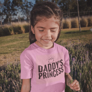 BABY GIRL DADDY'S PRINCESS PINK TODDLERS T-SHIRTS