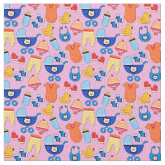 Baby Girl Design on Pink Fabric
