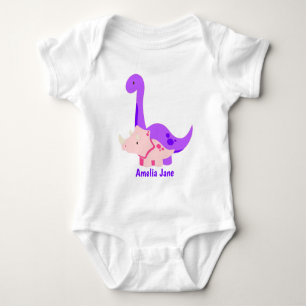 Baby Girl Dinosaur Purple Bodysuit