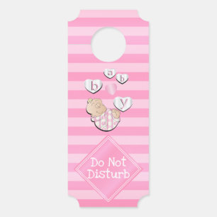 Baby Girl - Do Not Disturb - Pink Door Hanger
