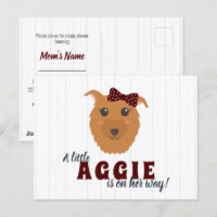 Baby Girl Dog Maroon Baby Shower Invitation 