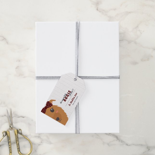 Baby Girl Dog Maroon Gift Tags (With Twine)