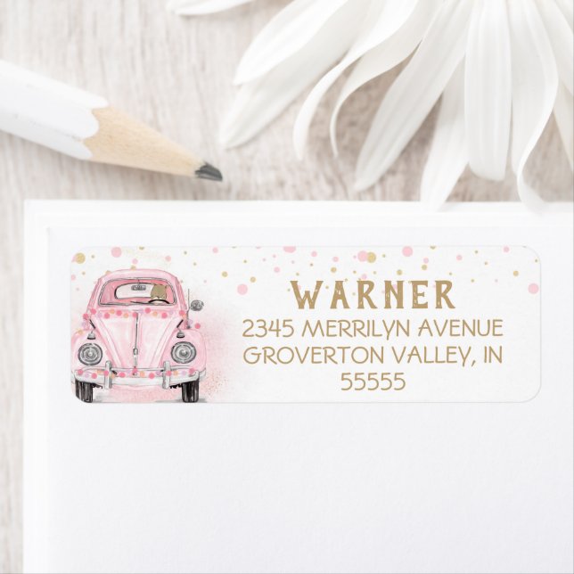 Baby Girl Drive By Baby Shower Pink Gold Car (Insitu)