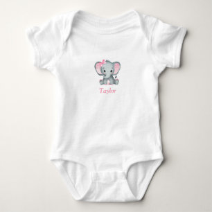 Baby Girl Elephant One-Piece T-Shirt Bodysuit