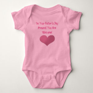Baby Girl Father's Day Heart Bodysuit
