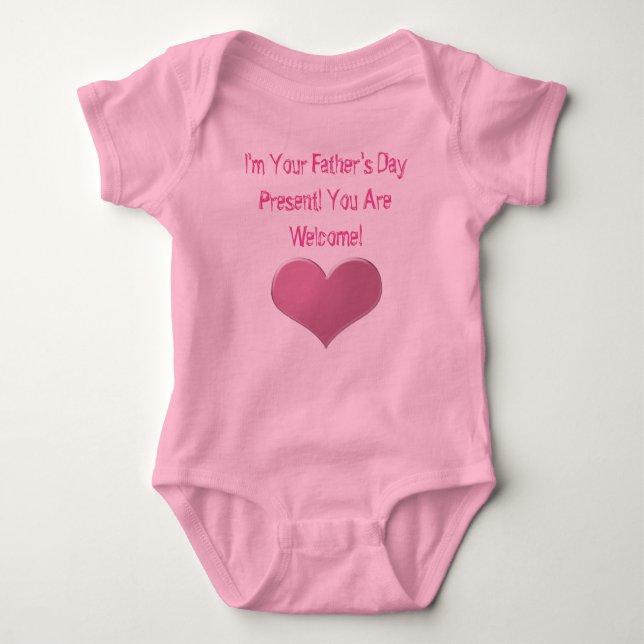 Baby Girl Father's Day Heart Bodysuit (Front)