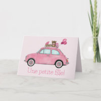 Baby Girl Fiat 500 French congratulations
