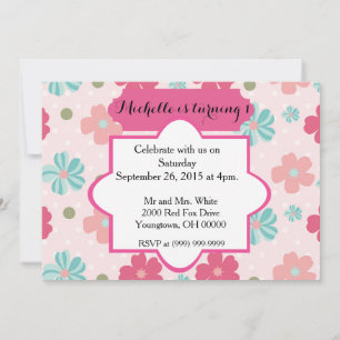 Baby Girl First birthday Invitation