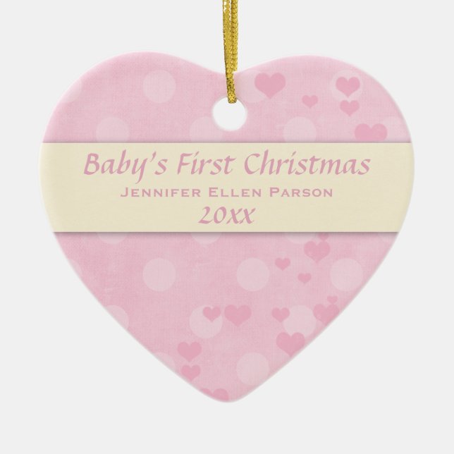 Baby Girl First Christmas Ornament (Front)