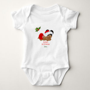 Baby Girl First Christmas Red Santa Hat Baby Bodys Baby Bodysuit