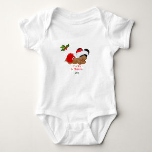 Baby Girl First Christmas Red Santa Hat Baby Bodys Bodysuit