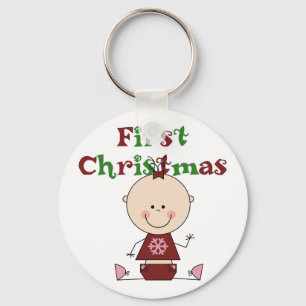Baby Girl First Christmas T-shirts and Gifts Key Ring