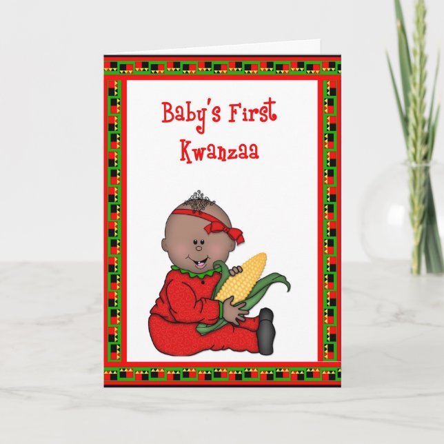 Baby Girl First Kwanzaa Greeting Card (Front)