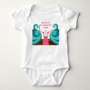 Baby Girl First Passover Cute Moses Custom Name Bodysuit