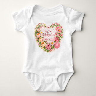 Baby Girl First Valentine’s Day Design Customize Baby Bodysuit