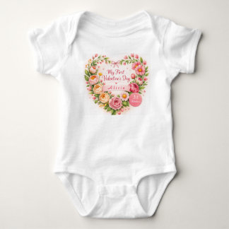 Baby Girl First Valentine’s Day Design Customize Bodysuit