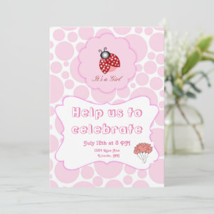 Baby Girl Flat Announcement Card