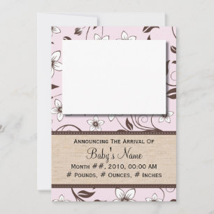 Baby Girl Floral Announcement