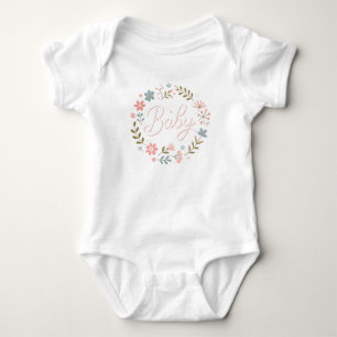 Baby Girl  - Floral "Baby" Design Bodysuit