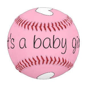 baby girl gender reveal baseball by dalDesignNZ