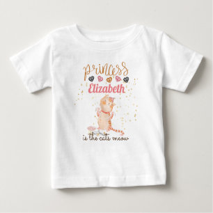 Baby Girl Gifts 1st Birthday Shower Princess Cats  Baby T-Shirt