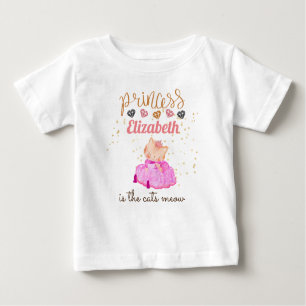 Baby Girl Gifts 1st Birthday Shower Princess Cats  Baby T-Shirt