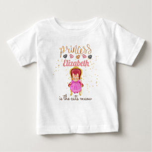 Baby Girl Gifts 1st Birthday Shower Princess Cats  Baby T-Shirt