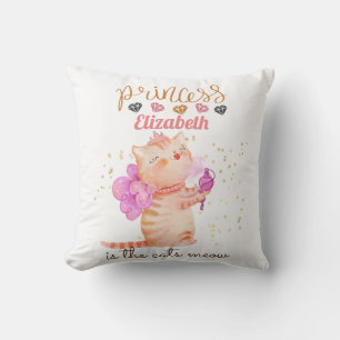 Baby Girl Gifts 1st Birthday Shower Princess Cats  Cushion
