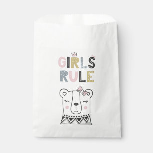 Baby Girl Girl Rule Girly Bear Gift Favour Bag