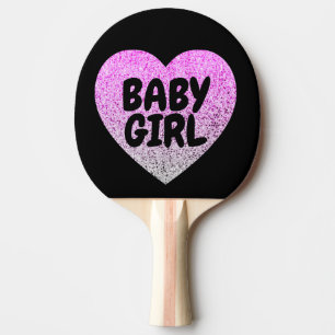 BABY GIRL GLITTER PING PONG PADDLE